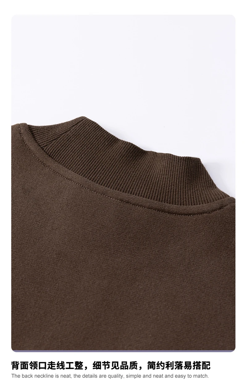 ZODF New Winter Man 345gsm Loose Fit Fleece Sweatshirt Unisex Cusual Boxy Warm Half Turtleneck Pullovers HY1181