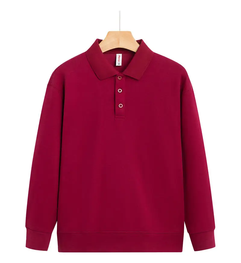 customized LOGO Premium Cozy Quarter Sweatshirts Unisex 310 gsm Velvet Polo Collar Quality Cotton Mens Sweatshirts LS-GT2516