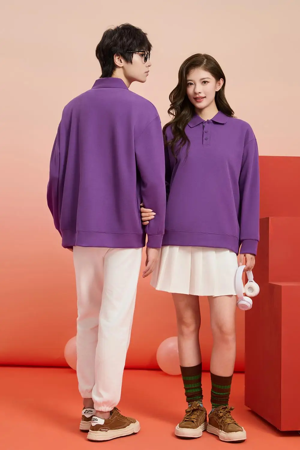 customized LOGO Premium Cozy Quarter Sweatshirts Unisex 310 gsm Velvet Polo Collar Quality Cotton Mens Sweatshirts LS-GT2516
