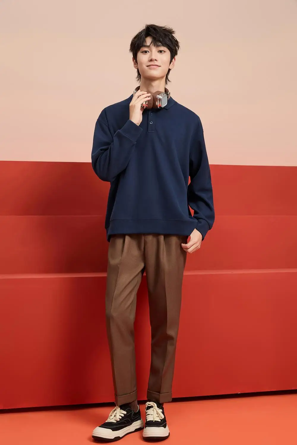 customized LOGO Premium Cozy Quarter Sweatshirts Unisex 310 gsm Velvet Polo Collar Quality Cotton Mens Sweatshirts LS-GT2516