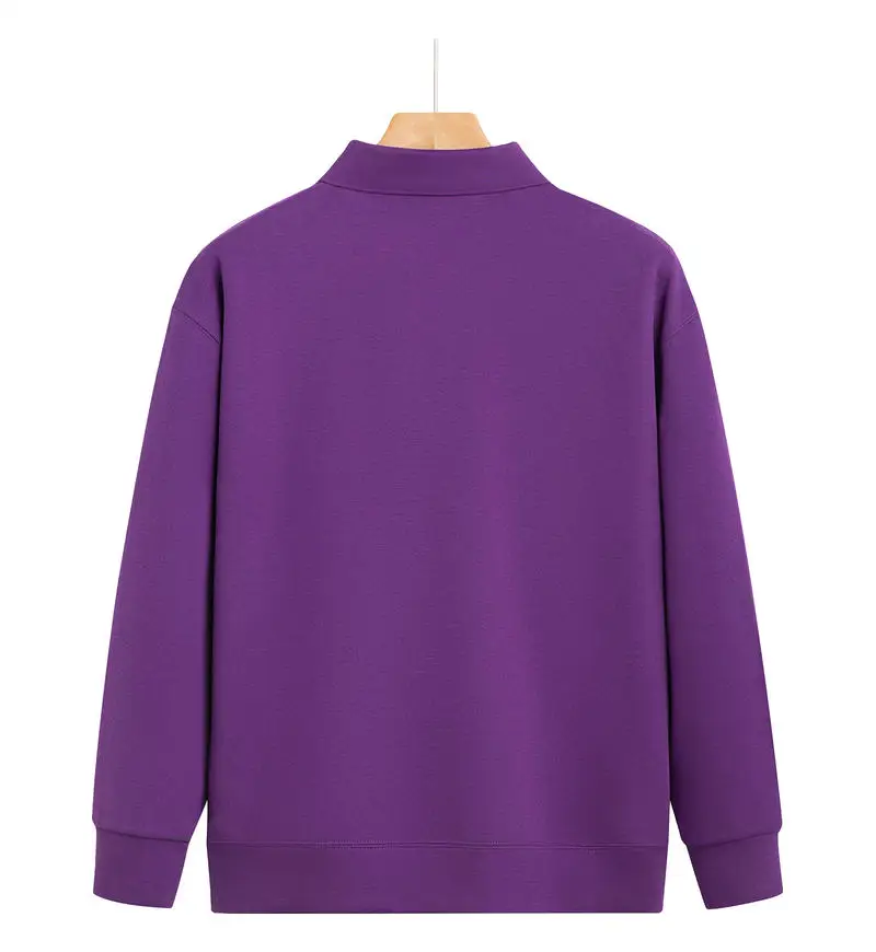 customized LOGO Premium Cozy Quarter Sweatshirts Unisex 310 gsm Velvet Polo Collar Quality Cotton Mens Sweatshirts LS-GT2516