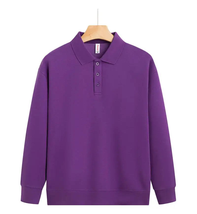 customized LOGO Premium Cozy Quarter Sweatshirts Unisex 310 gsm Velvet Polo Collar Quality Cotton Mens Sweatshirts LS-GT2516