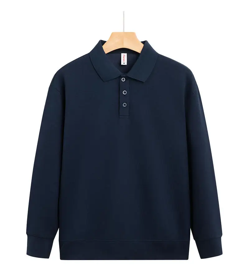 customized LOGO Premium Cozy Quarter Sweatshirts Unisex 310 gsm Velvet Polo Collar Quality Cotton Mens Sweatshirts LS-GT2516