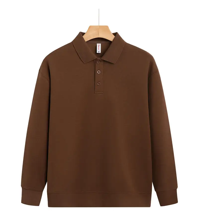 customized LOGO Premium Cozy Quarter Sweatshirts Unisex 310 gsm Velvet Polo Collar Quality Cotton Mens Sweatshirts LS-GT2516