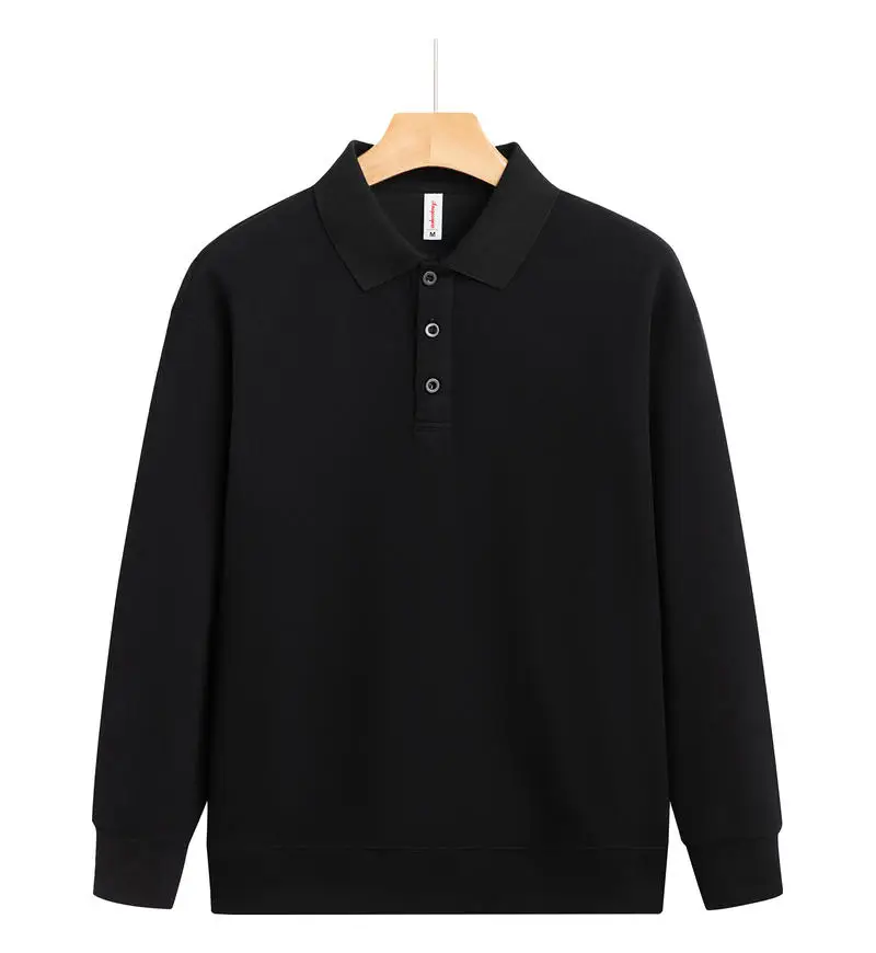 customized LOGO Premium Cozy Quarter Sweatshirts Unisex 310 gsm Velvet Polo Collar Quality Cotton Mens Sweatshirts LS-GT2516