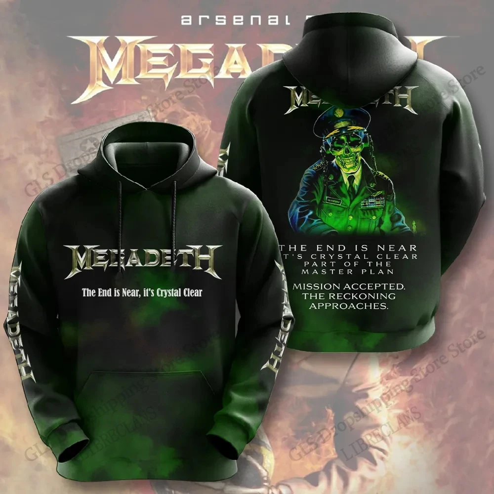 Vintage Megadeth Rock Band 3d Print Hoodies Men Women Fashion Hoodie Teens Sweatshit Unisex Sweats Women Clothing Oversized