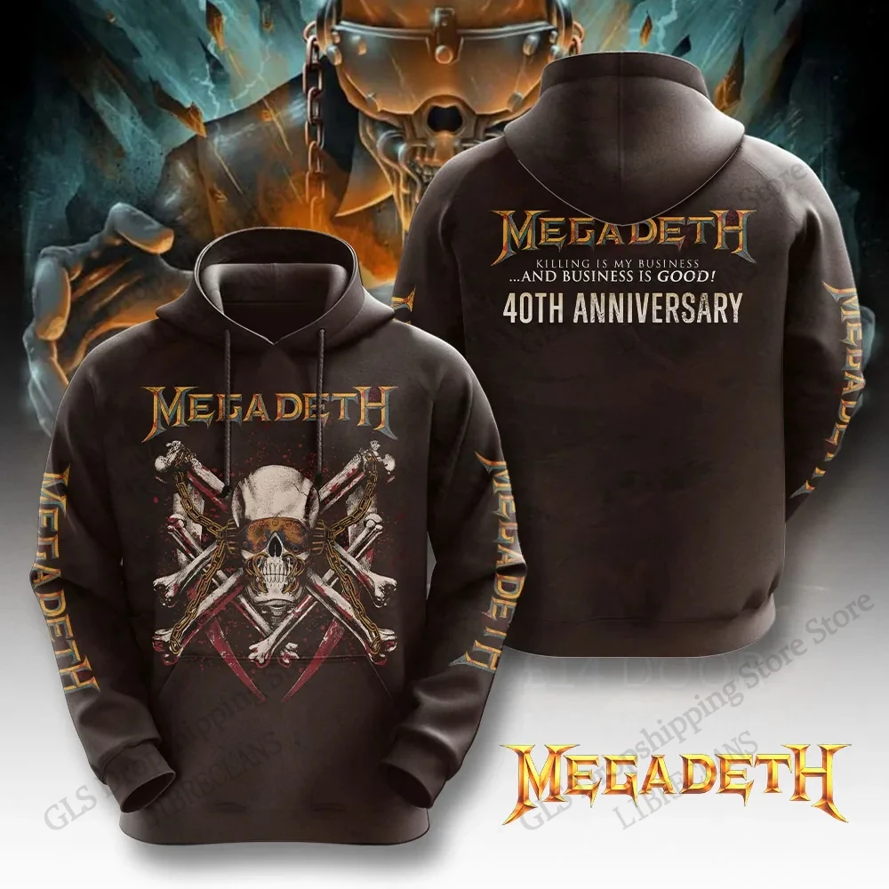 Vintage Megadeth Rock Band 3d Print Hoodies Men Women Fashion Hoodie Teens Sweatshit Unisex Sweats Women Clothing Oversized