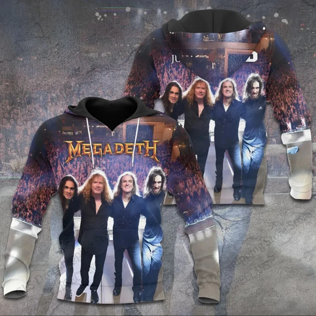 Vintage Megadeth Rock Band 3d Print Hoodies Men Women Fashion Hoodie Teens Sweatshit Unisex Sweats Women Clothing Oversized