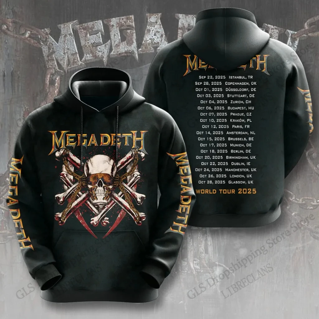 Vintage Megadeth Rock Band 3d Print Hoodies Men Women Fashion Hoodie Teens Sweatshit Unisex Sweats Women Clothing Oversized