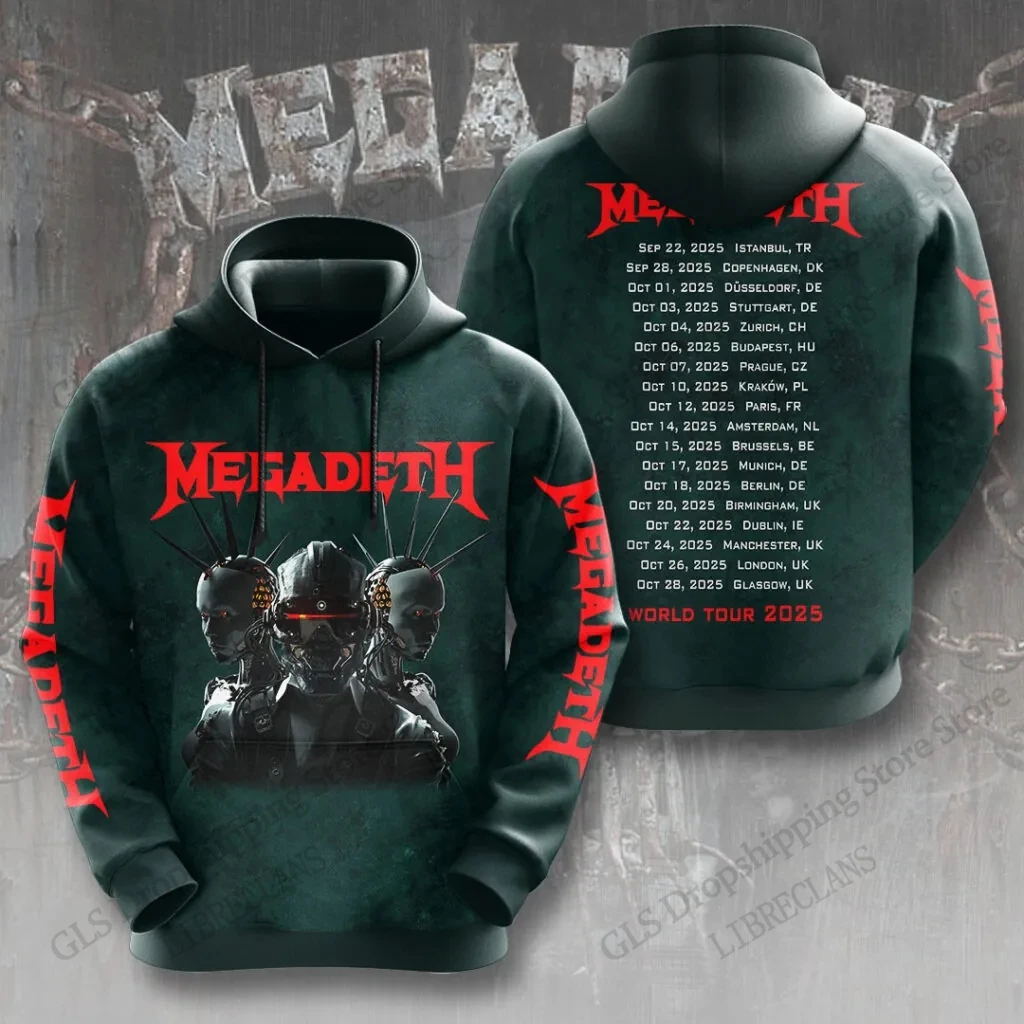 Vintage Megadeth Rock Band 3d Print Hoodies Men Women Fashion Hoodie Teens Sweatshit Unisex Sweats Women Clothing Oversized