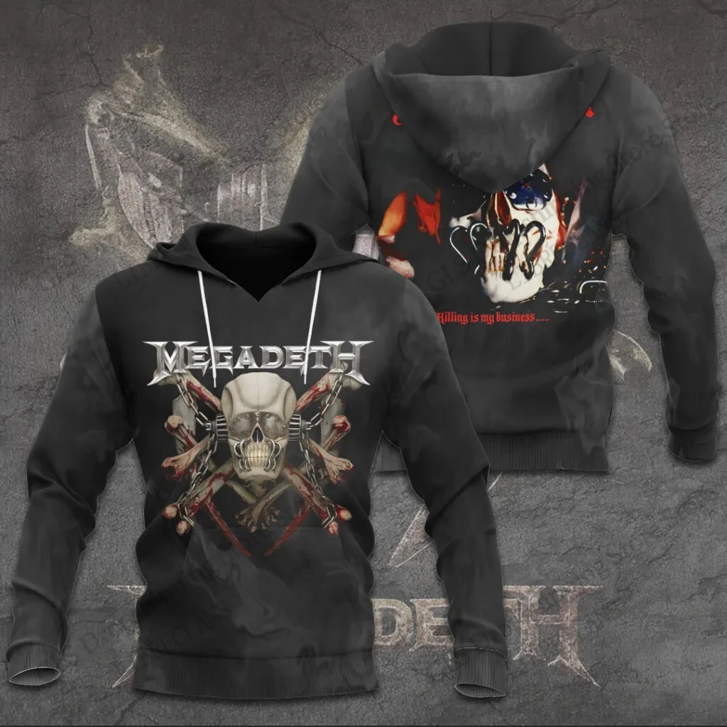 Vintage Megadeth Rock Band 3d Print Hoodies Men Women Fashion Hoodie Teens Sweatshit Unisex Sweats Women Clothing Oversized
