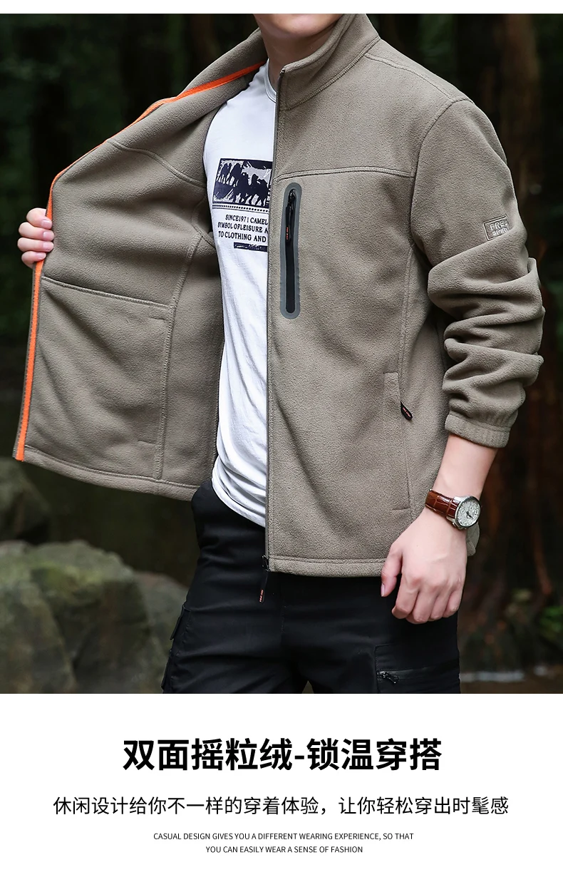 New Korean Warm Thermal Casual Fleece Hoodie for Men High Quality Zipper Perfect Autumn and Winter Sweatshirts Fleeced Clothing