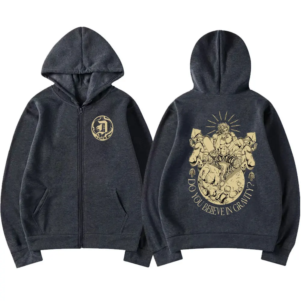 Anime Jojo Bizarre Adventure Zipper Hoodies Dio Brando Manga Zip Up Hooded Sweatshirts Men Women Fashion Casual Pullovers Coats