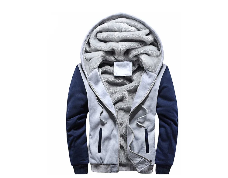 2025 New Men Hoodies Winter Thick Warm Fleece Zipper Men Hoodies Coat Sportwear Male Streetwear Hooded Sweatshirts Men M-5XL