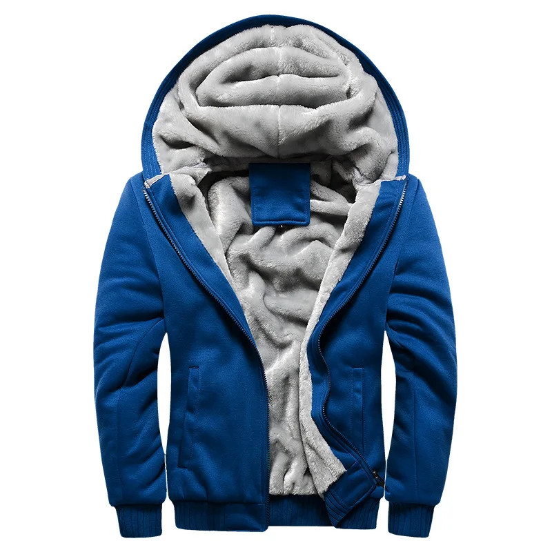 2025 New Men Hoodies Winter Thick Warm Fleece Zipper Men Hoodies Coat Sportwear Male Streetwear Hooded Sweatshirts Men M-5XL