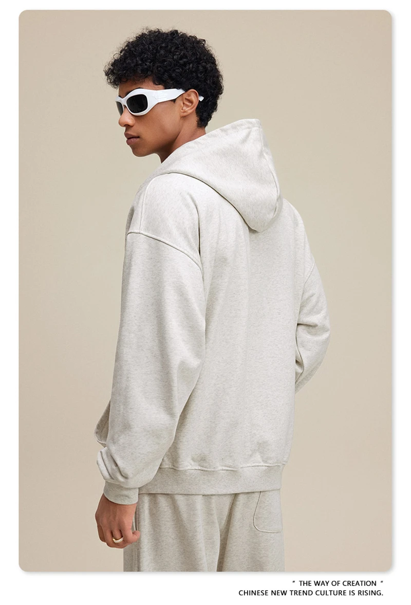 ZODF Trendy 2025 Heavy Weight 445gsm Zipper Hoodies For Man Unisex Casual Zip-up Hooded SweatShirts Coats HY1102