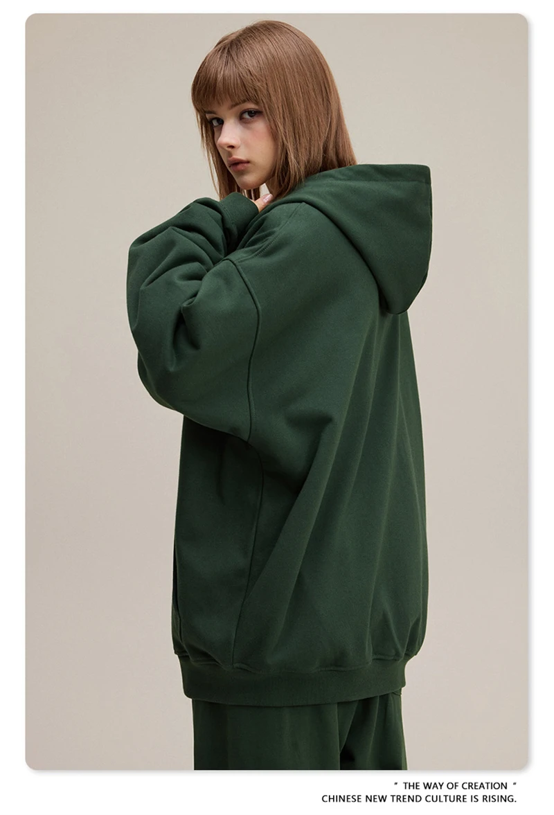 ZODF Trendy 2025 Heavy Weight 445gsm Zipper Hoodies For Man Unisex Casual Zip-up Hooded SweatShirts Coats HY1102