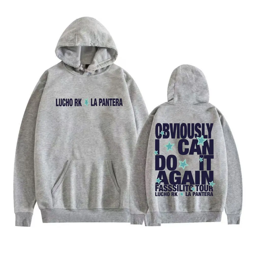 Lucho Rk La Pantera Fasssilito Tour 2026 Print Hoodies Men Women Fashion Trend Gothic Sweatshirts Casual High Quality Pullovers