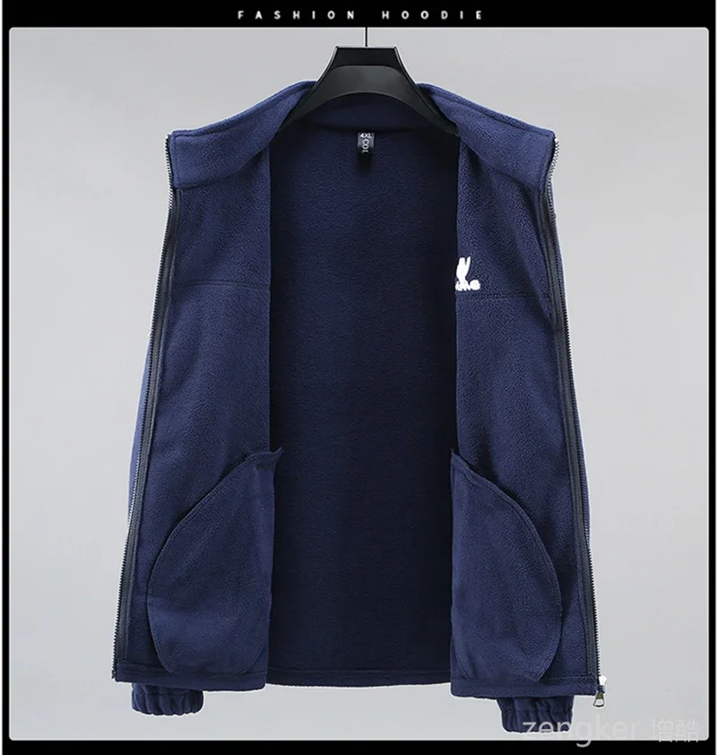 Autumn fleece Sweatshirts men's new double-sided fleece oversized fleece jacket 12xl 190kg 11XL zip up sweatshirt
