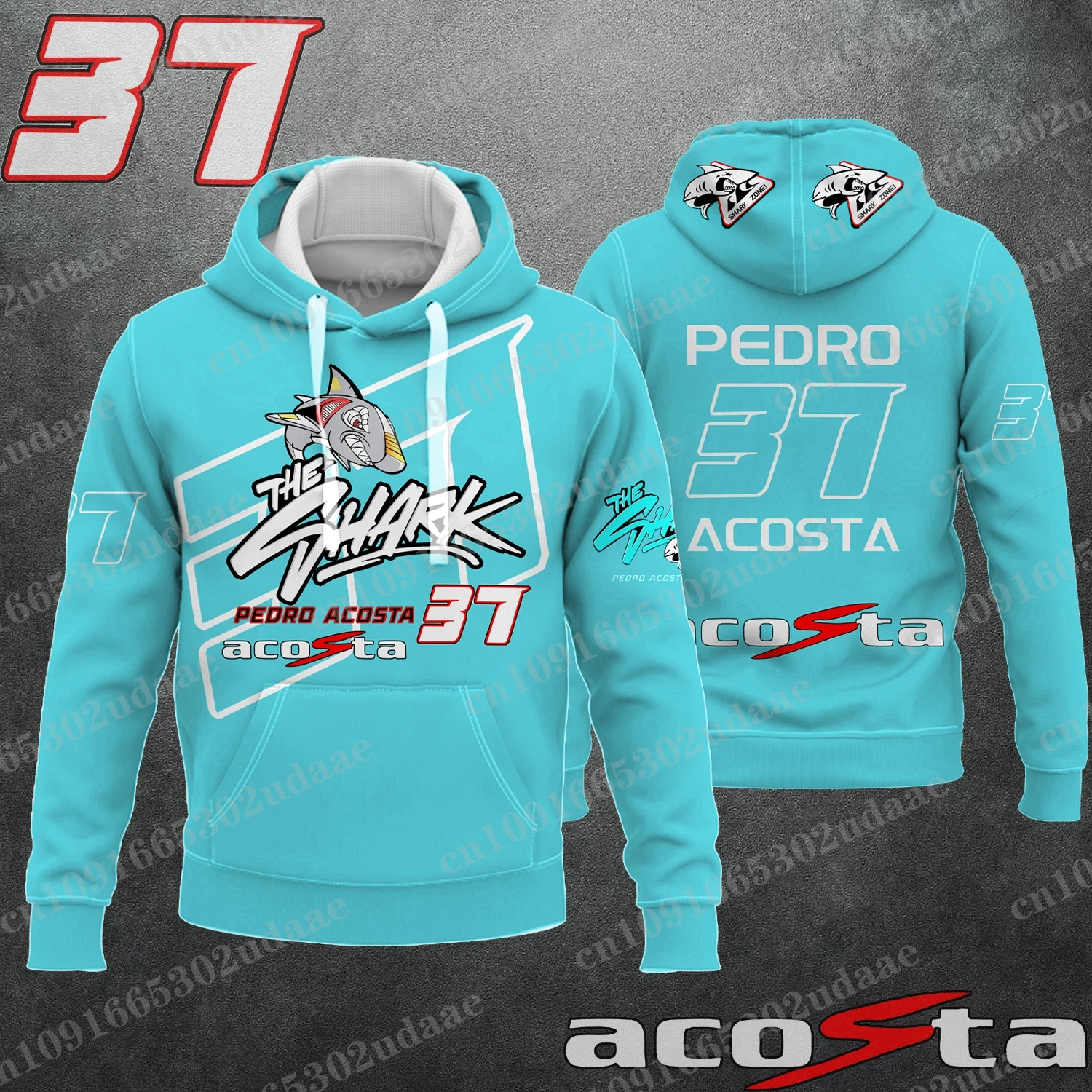 New 2024 Motorcycle Race 37 Driver pedro acosta Creative Hoodie for Extreme Sports Track Enthusiasts Fans Hoodie