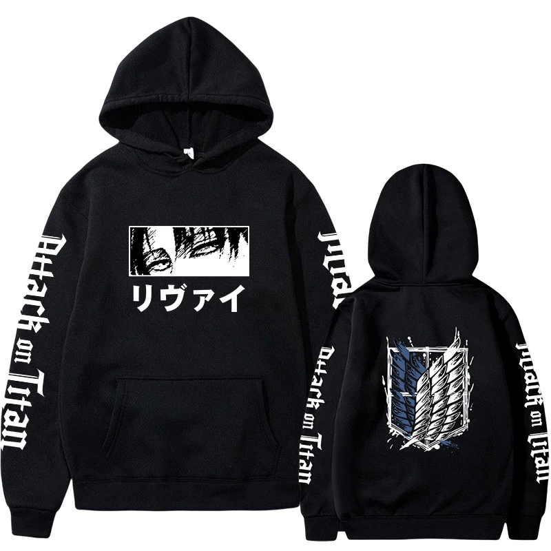 Attack on Titan Anime Hoodie 2023 Hot Sale Pullovers Sweatshirts Levi Ackerman Graphic Printed Tops Casual Hip Hop Streetwear