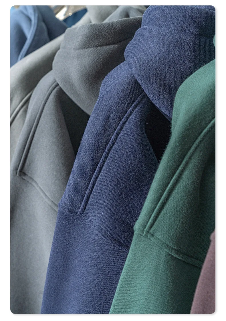 European-and-American-Street-Fashion-Autumn-Men's-Solid-Color-Loose-Thick-Hooded-Sweatshirt-Neutral-Plus-Velvet-Sweatshirt
