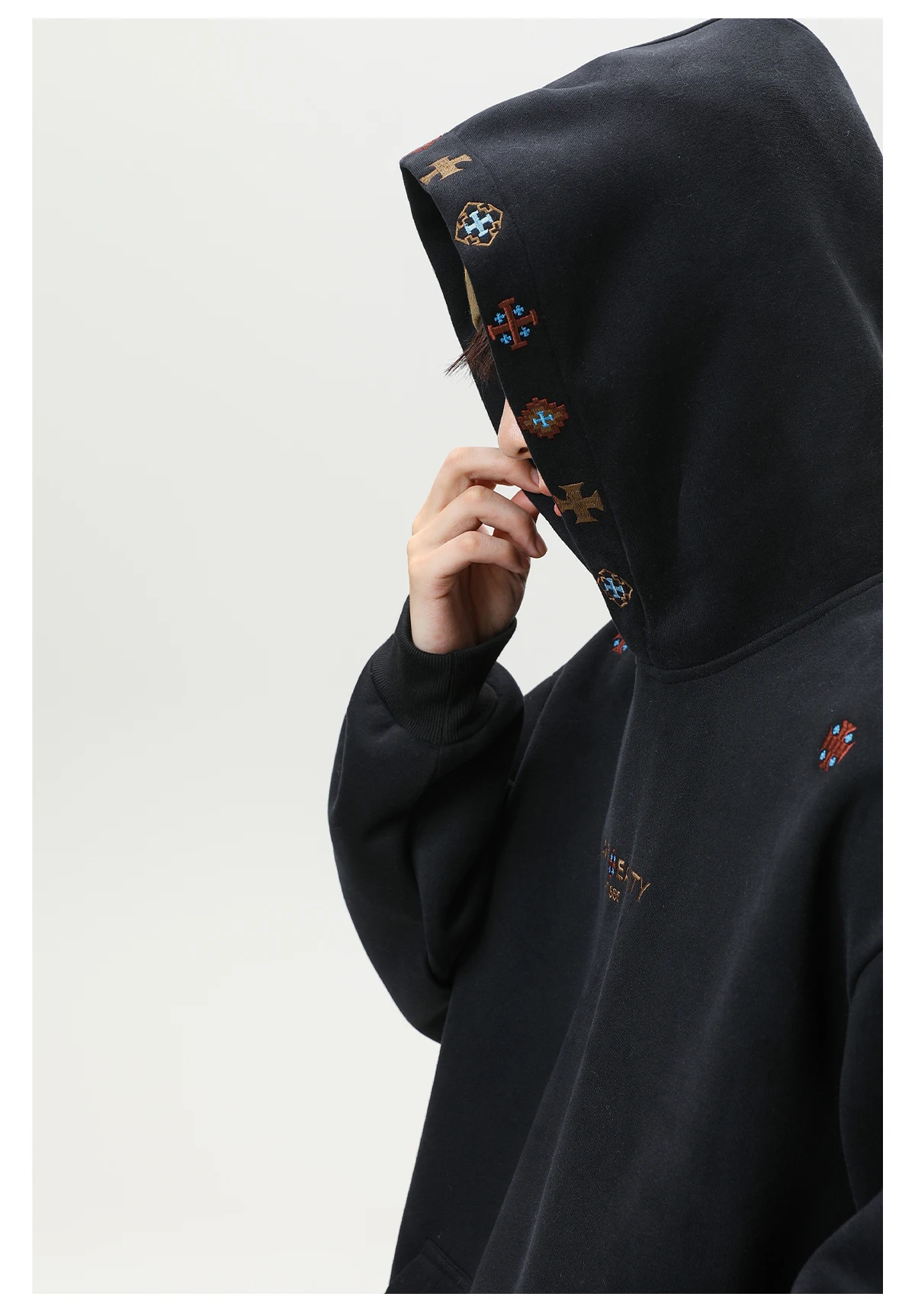 Vintage Heavyweight Embroidered Hoodie Men's 2025 Fall Streetwear Oversized American High Street Pullover Sweatshirt