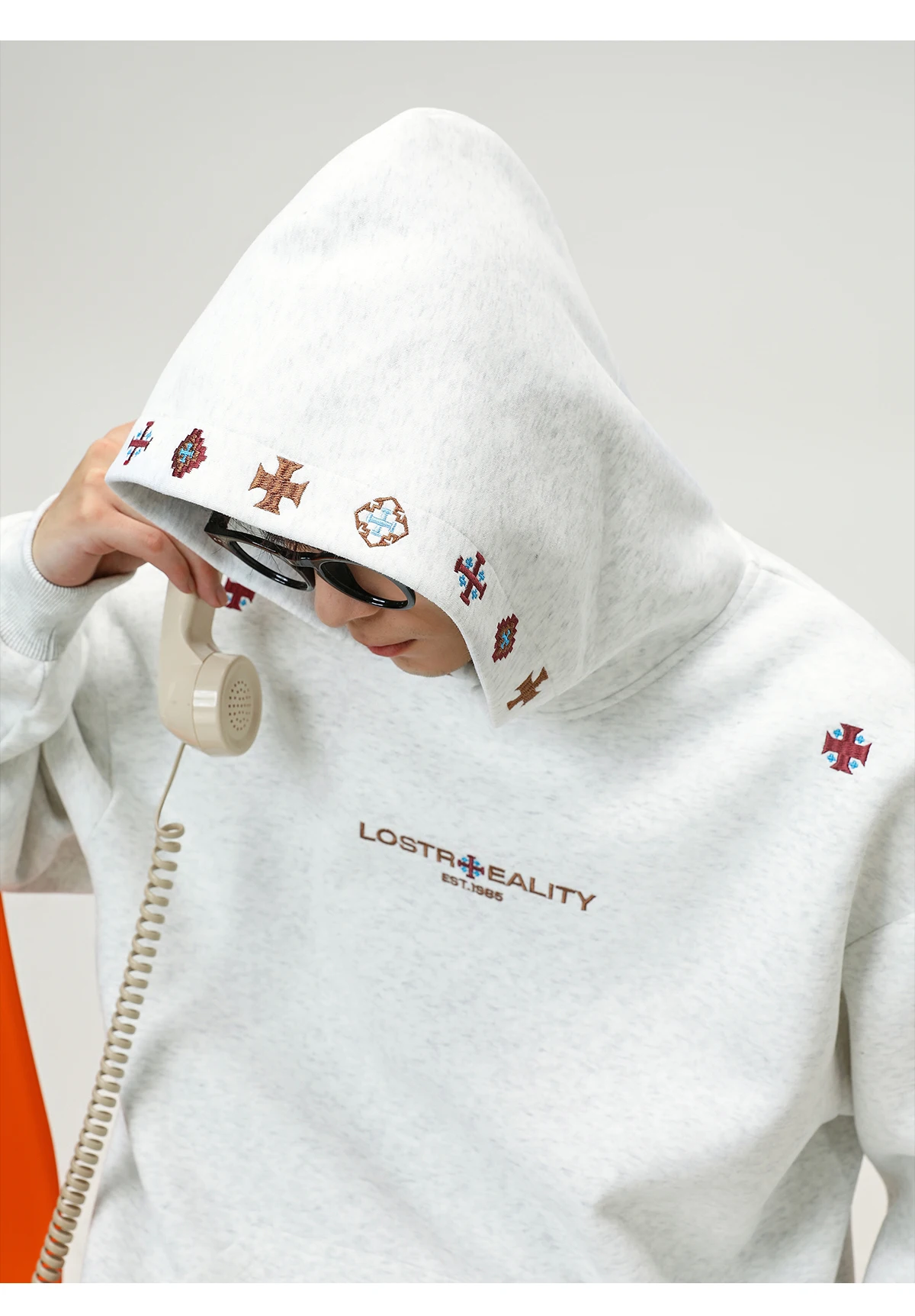 Vintage Heavyweight Embroidered Hoodie Men's 2025 Fall Streetwear Oversized American High Street Pullover Sweatshirt