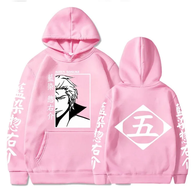 Japan Anime Bleach Aizen Sosuke Manga Cosplay Hoodies Pullovers Tops Man Woman Long Sleeve Clothes Cartoon Hoodies Sweatshirt