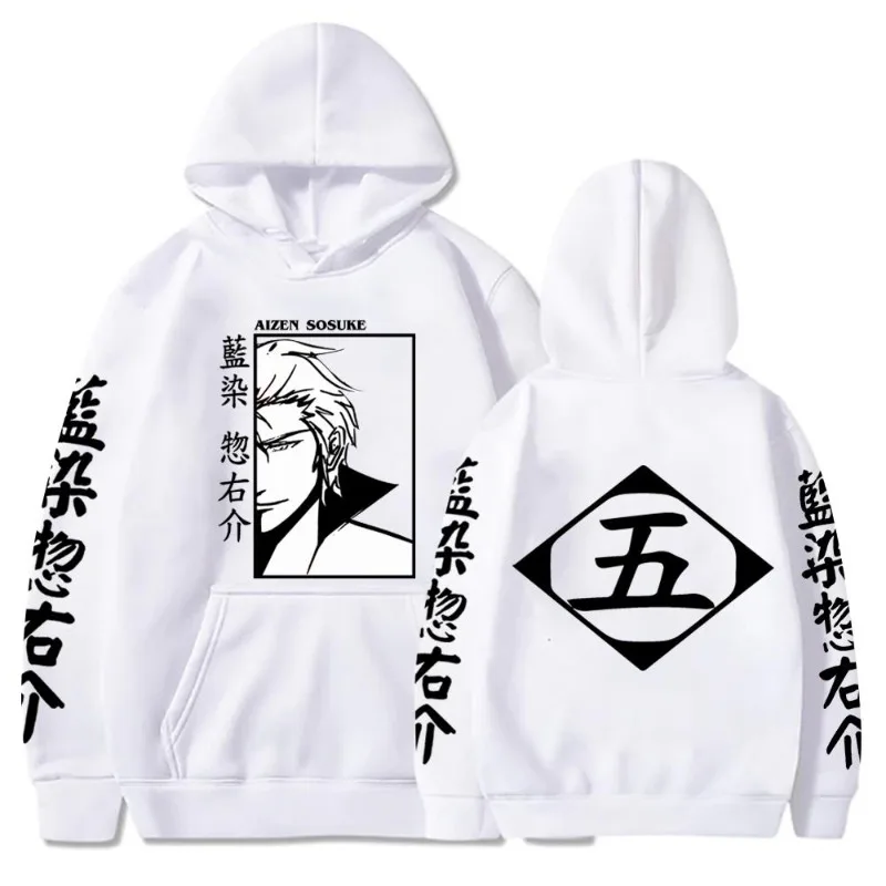 Japan Anime Bleach Aizen Sosuke Manga Cosplay Hoodies Pullovers Tops Man Woman Long Sleeve Clothes Cartoon Hoodies Sweatshirt