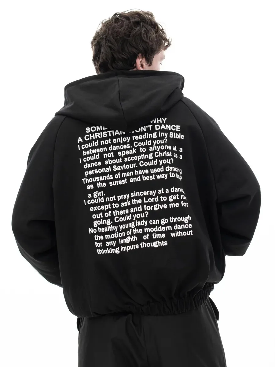 Y2k American Trendy Letter Printing Hoodies Men Grunge Hip Hop Streetwear Sweatshirt Tops Goth Oversized Hoodie Men Clothing