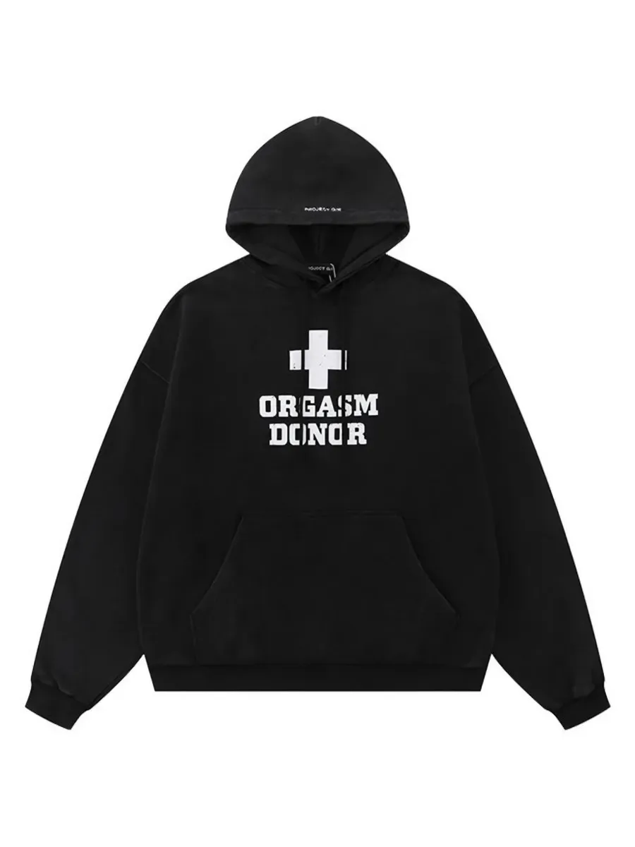Y2k American Trendy Letter Printing Hoodies Men Grunge Hip Hop Streetwear Sweatshirt Tops Goth Oversized Hoodie Men Clothing