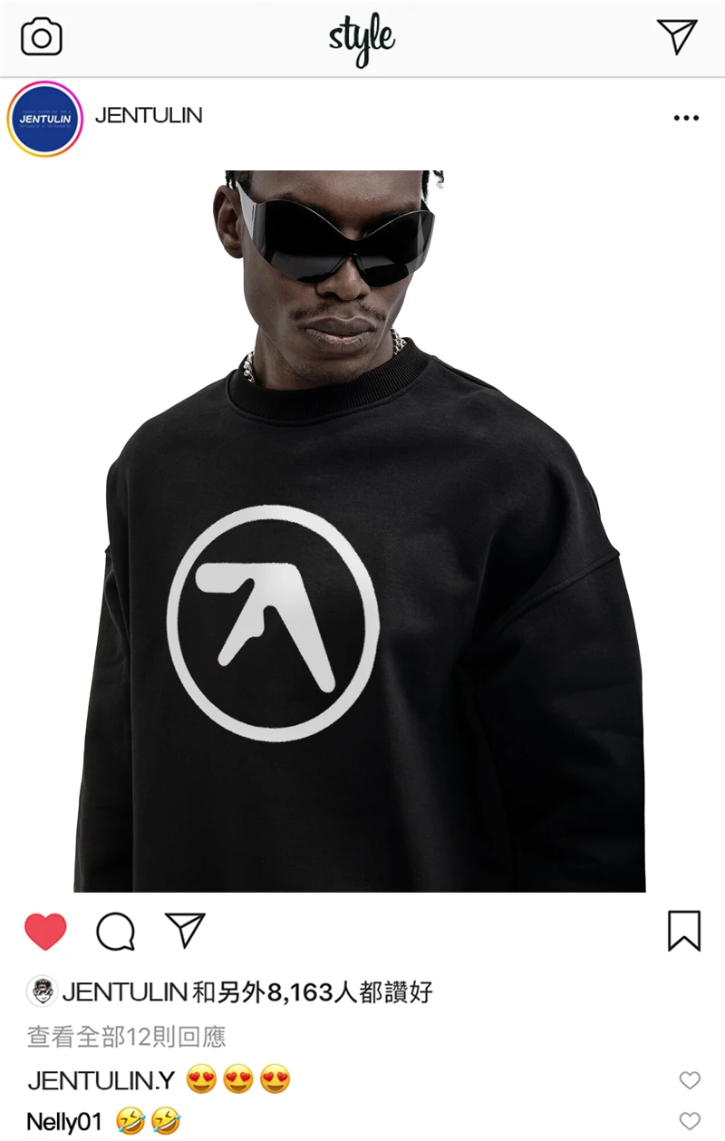Punk Aphex Twin Print Sweatshirts Oversize Hip Hop Pullover Men Streetwear Harajuku Hoodies Goth Hooded Tops Winter Clothing Y2k