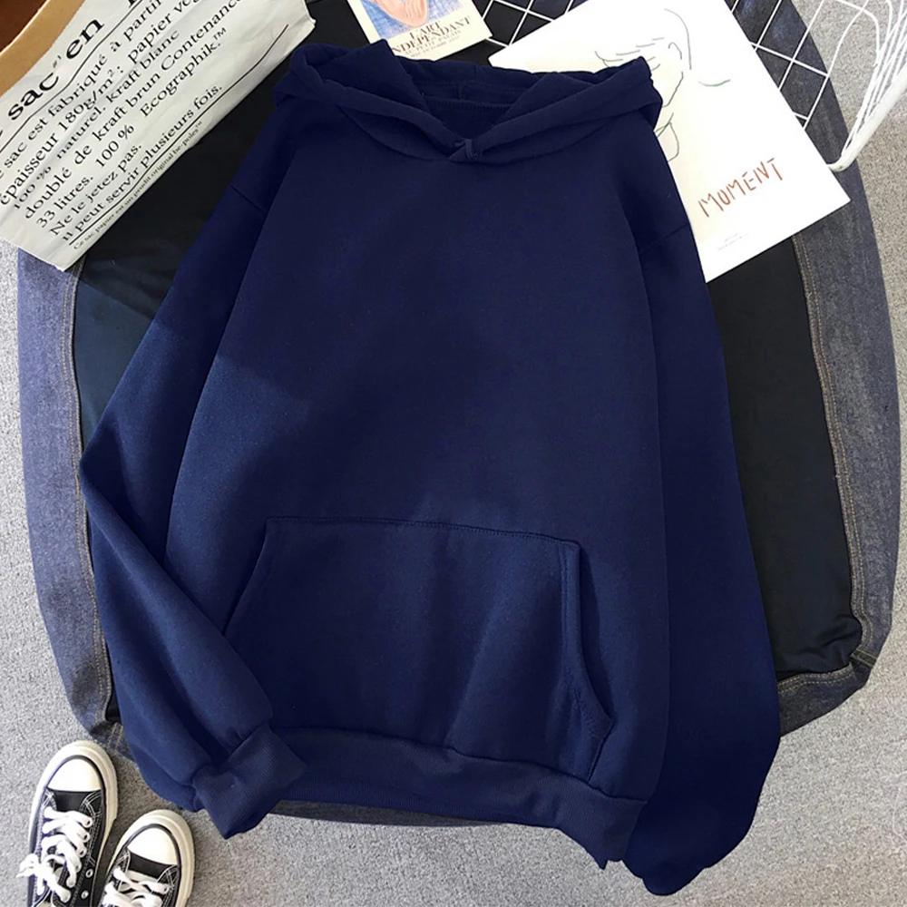 Men's and Women's Solid Color Sweatshirt Pocket Hoodies Sports Fitness Fashionable Casual Pullovers Hoodies Multi Color