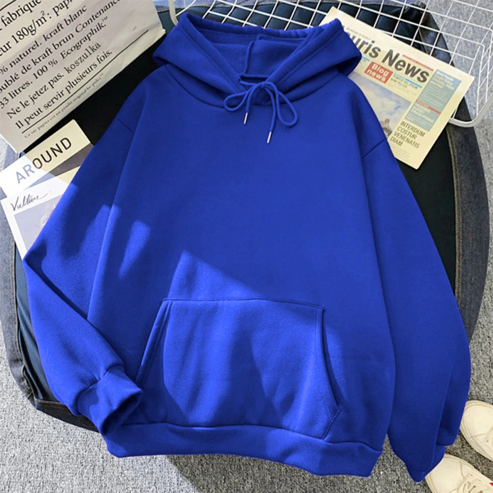 Men's and Women's Solid Color Sweatshirt Pocket Hoodies Sports Fitness Fashionable Casual Pullovers Hoodies Multi Color
