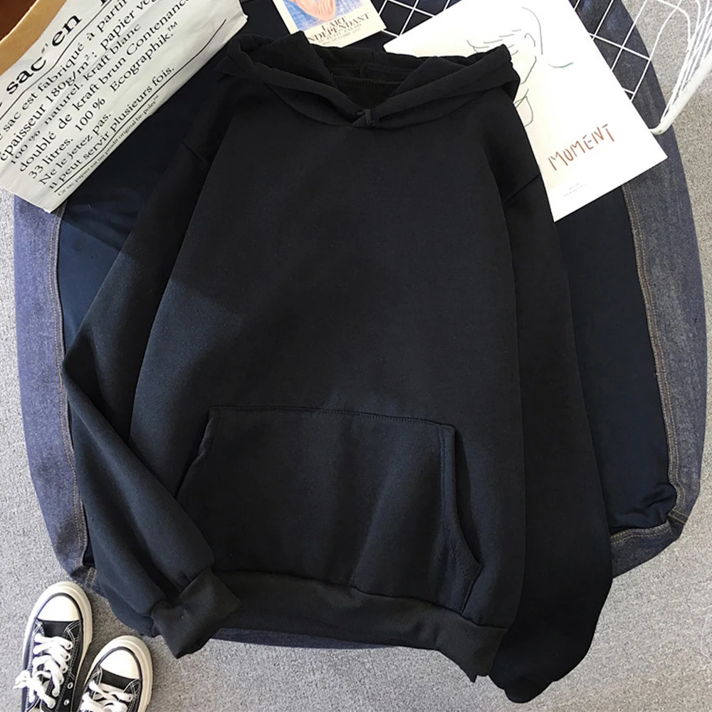 Men's and Women's Solid Color Sweatshirt Pocket Hoodies Sports Fitness Fashionable Casual Pullovers Hoodies Multi Color