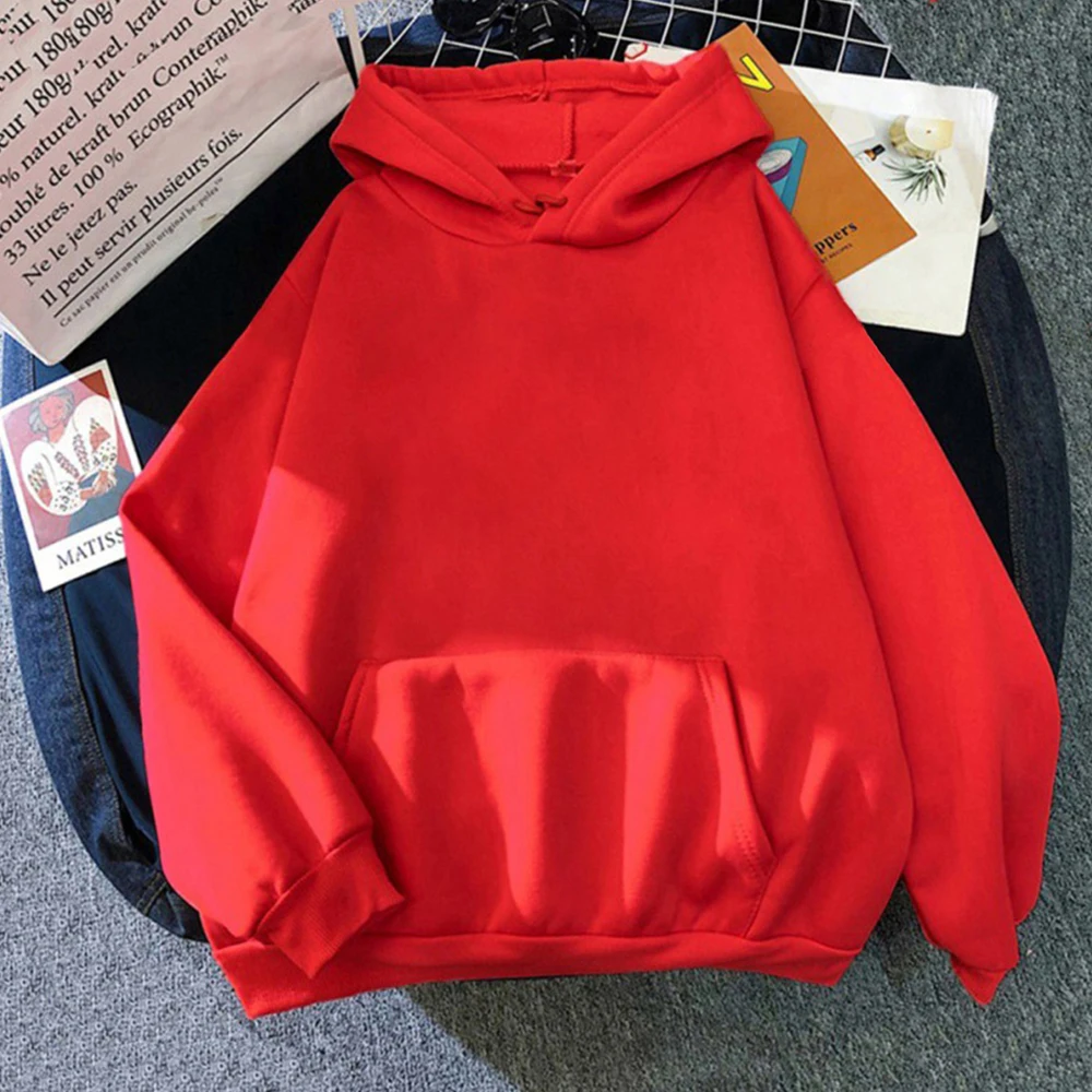 Men's and Women's Solid Color Sweatshirt Pocket Hoodies Sports Fitness Fashionable Casual Pullovers Hoodies Multi Color