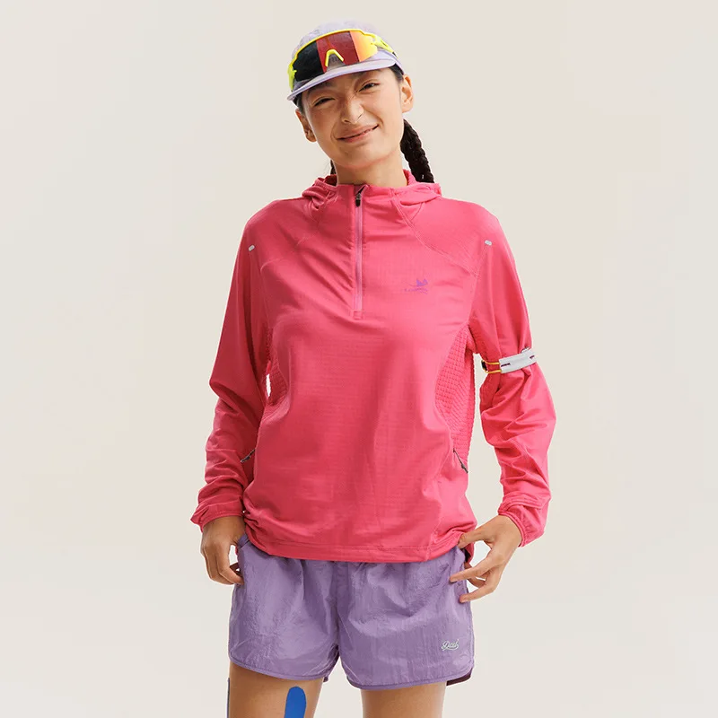 Outdoor Lightweight Quick Dry High Elastic Fabric Sports Hoodie Men Women Casual Hiking Cycling Hooded Sweatshirts Couple TShirt