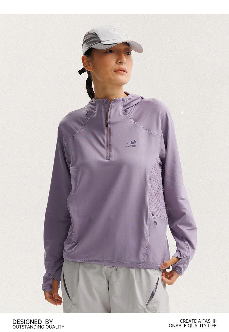 Outdoor Lightweight Quick Dry High Elastic Fabric Sports Hoodie Men Women Casual Hiking Cycling Hooded Sweatshirts Couple TShirt