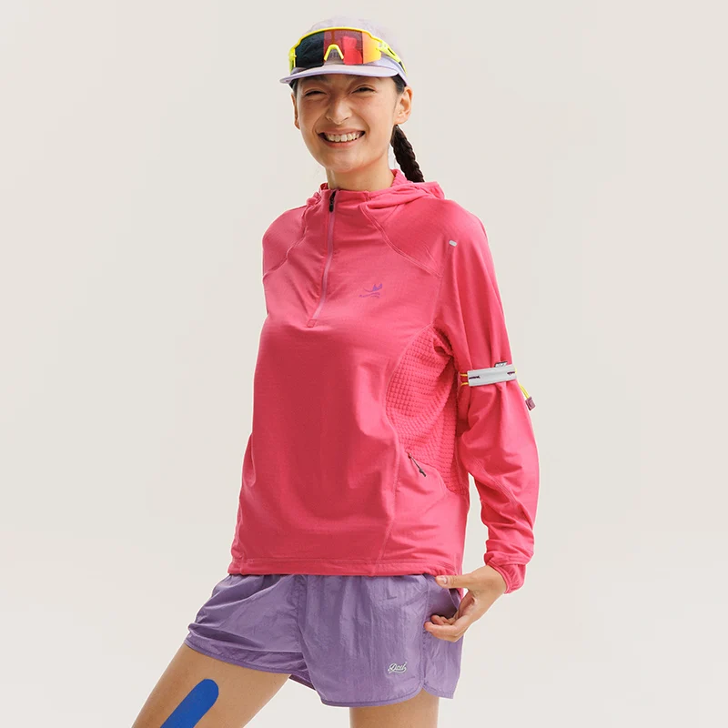 Outdoor Lightweight Quick Dry High Elastic Fabric Sports Hoodie Men Women Casual Hiking Cycling Hooded Sweatshirts Couple TShirt