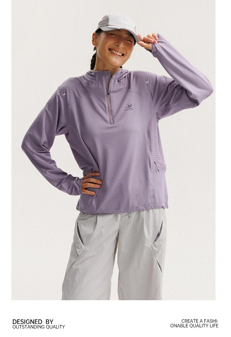 Outdoor Lightweight Quick Dry High Elastic Fabric Sports Hoodie Men Women Casual Hiking Cycling Hooded Sweatshirts Couple TShirt