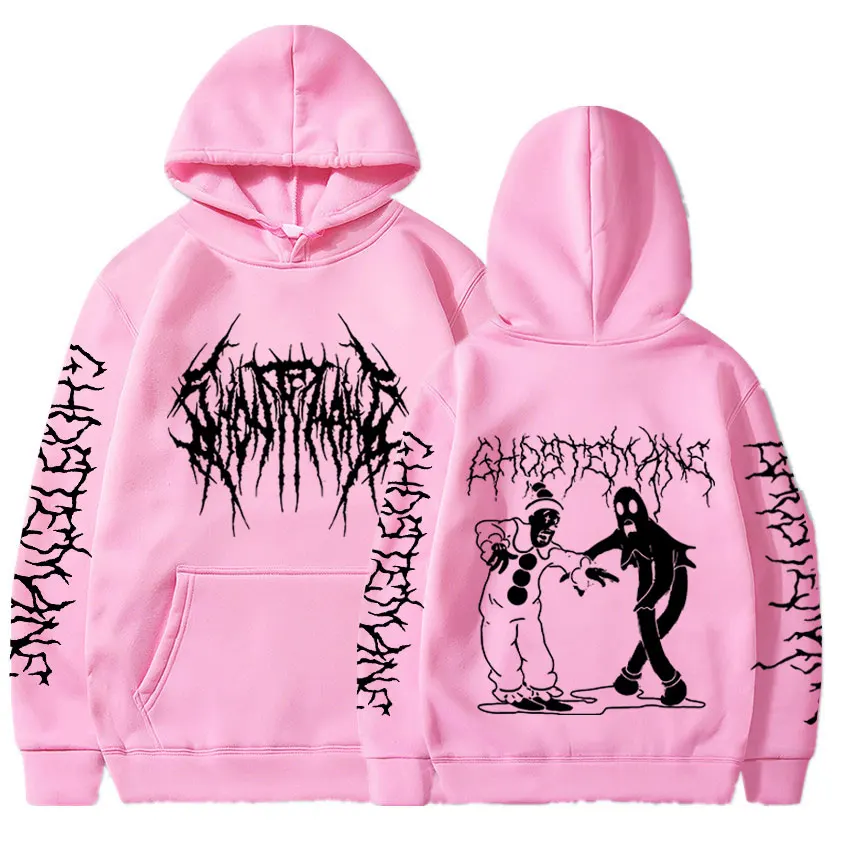 Ghostemane Double Sided Print Hoodie Men's Fashion Hip Hop Metal Rock Hoodies Gothic Oversized Sweatshirt Tracksuit Streetwear