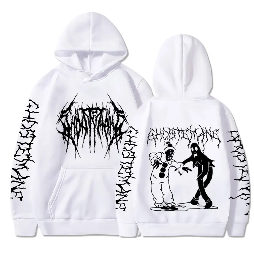 Ghostemane Double Sided Print Hoodie Men's Fashion Hip Hop Metal Rock Hoodies Gothic Oversized Sweatshirt Tracksuit Streetwear