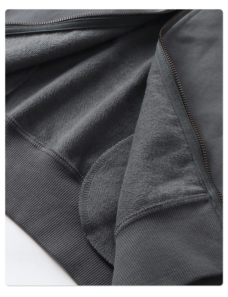 ZODF Fashion 2025 Autumn Man Solid 430gsm Zipper Hoodies For Men Unisex Heavy Weight Loose Stand Collar Coats HY1101