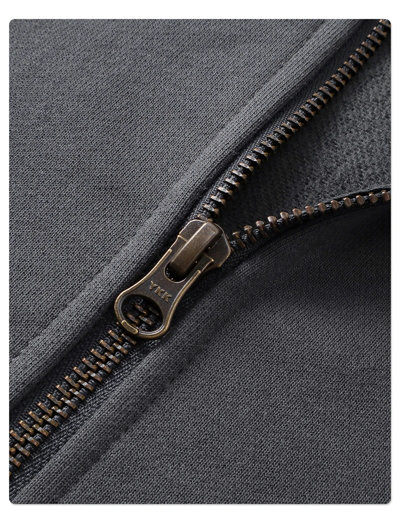 ZODF Fashion 2025 Autumn Man Solid 430gsm Zipper Hoodies For Men Unisex Heavy Weight Loose Stand Collar Coats HY1101