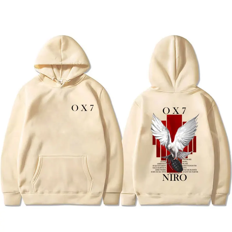 Rapper Niro OX7 Album Graphic hoodie Men Women Hip Hop Fashion Pop Music sweatshirt Male Casual Cotton Vintage pullover hoodies