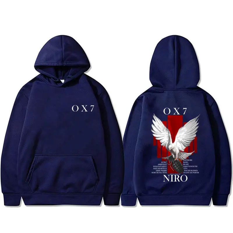 Rapper Niro OX7 Album Graphic hoodie Men Women Hip Hop Fashion Pop Music sweatshirt Male Casual Cotton Vintage pullover hoodies