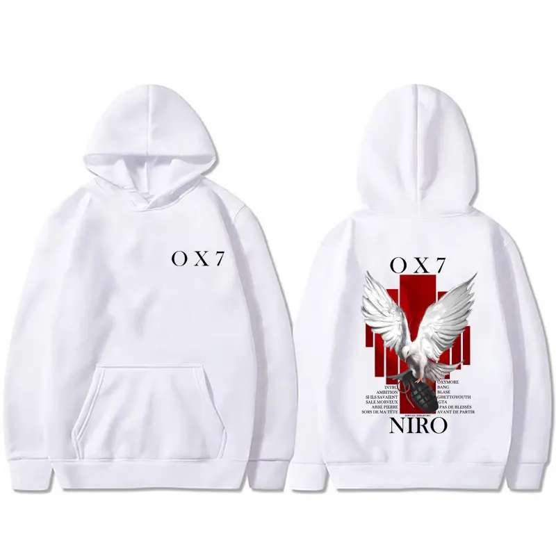 Rapper Niro OX7 Album Graphic hoodie Men Women Hip Hop Fashion Pop Music sweatshirt Male Casual Cotton Vintage pullover hoodies