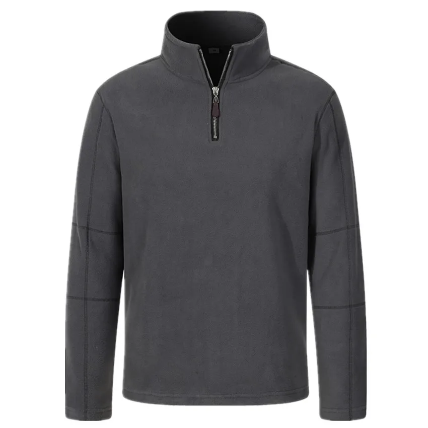 Quality Men's Thicken Warm Polar Fleece Hoodies Fashion Stand Collar Half-zip Pullovers Autumn Winter Casual Sweatshirts for Men