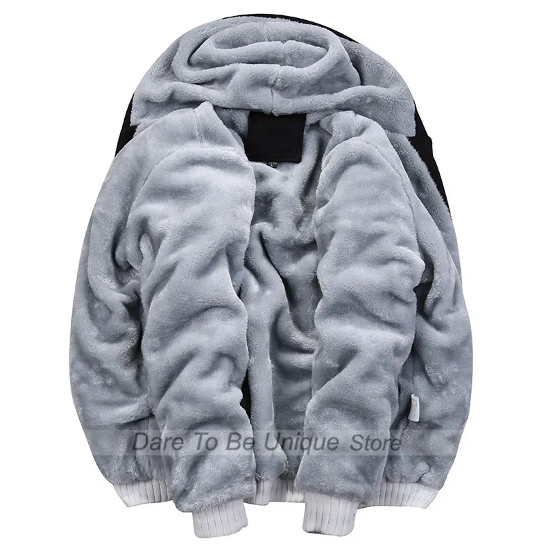Men's Hoodie Winter Thick Warm Fleece Zipper Sweatshirts Casual Hoodies Daily Coat Sportwear Male Streetwear Hoodies Unisex